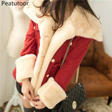 Jackets For Women Casual Solid Slim Thick Double Breasted College Wind Cotton Coats Women