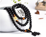 Glowing in the Dark Bracelet, Dragon Black Buddha Beads